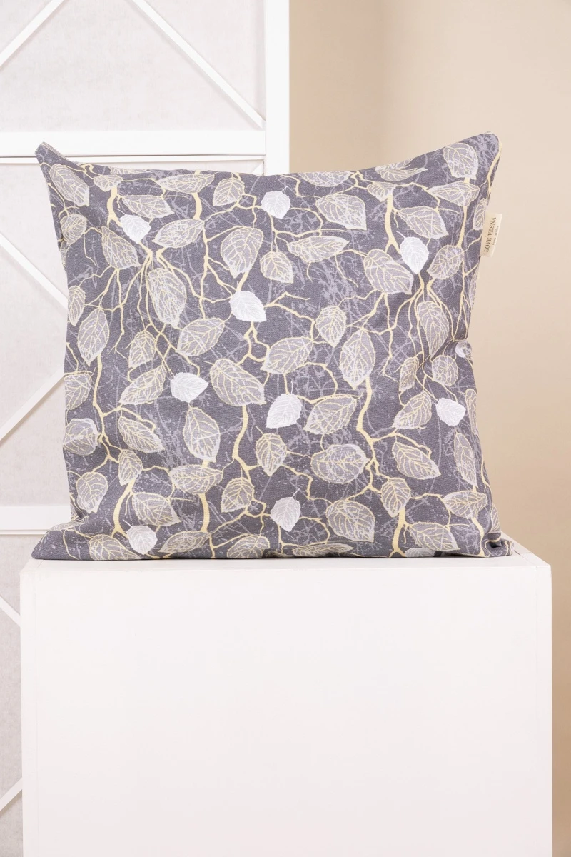 Декоративная наволочка на молнии из рогожки "ТТ" Листопад