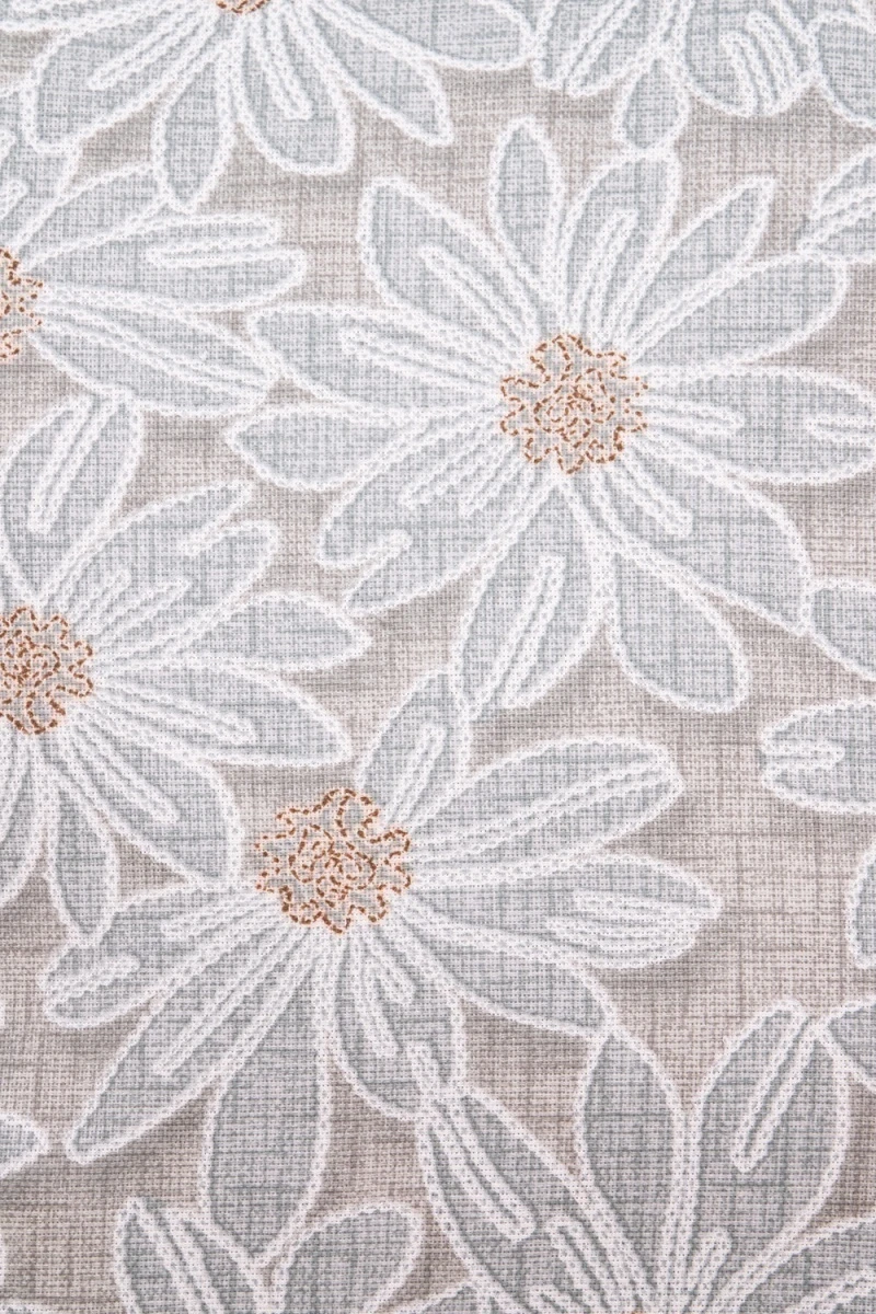 Декоративная наволочка на молнии из рогожки "Диз" Ромашки (серый) 