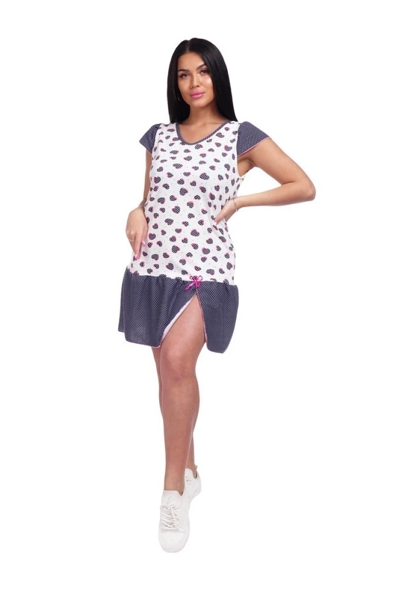 Ночная сорочка - Сердечки - 79 - молочный