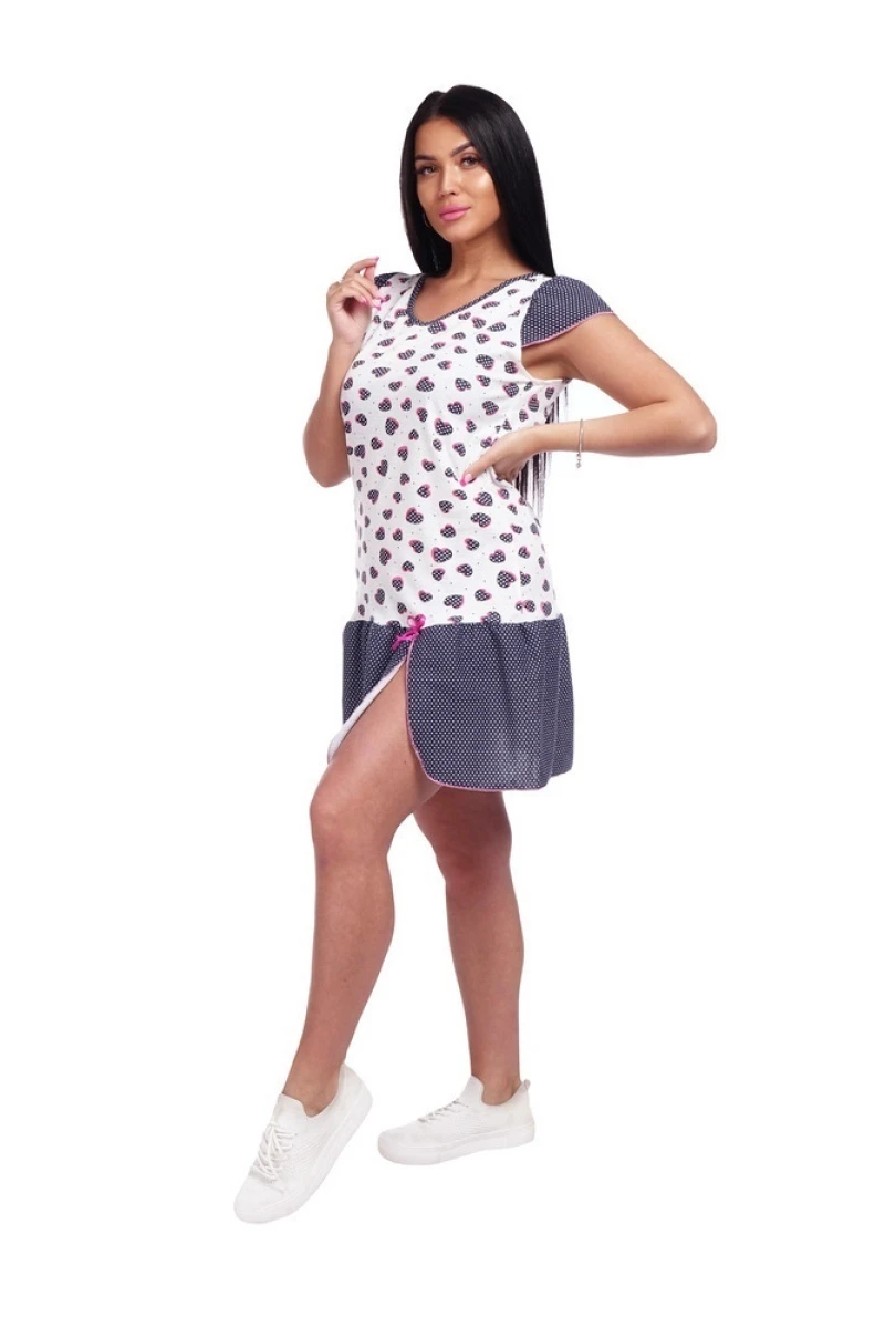 Ночная сорочка - Сердечки - 79 - молочный