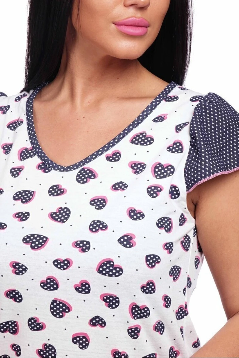 Ночная сорочка - Сердечки - 79 - молочный