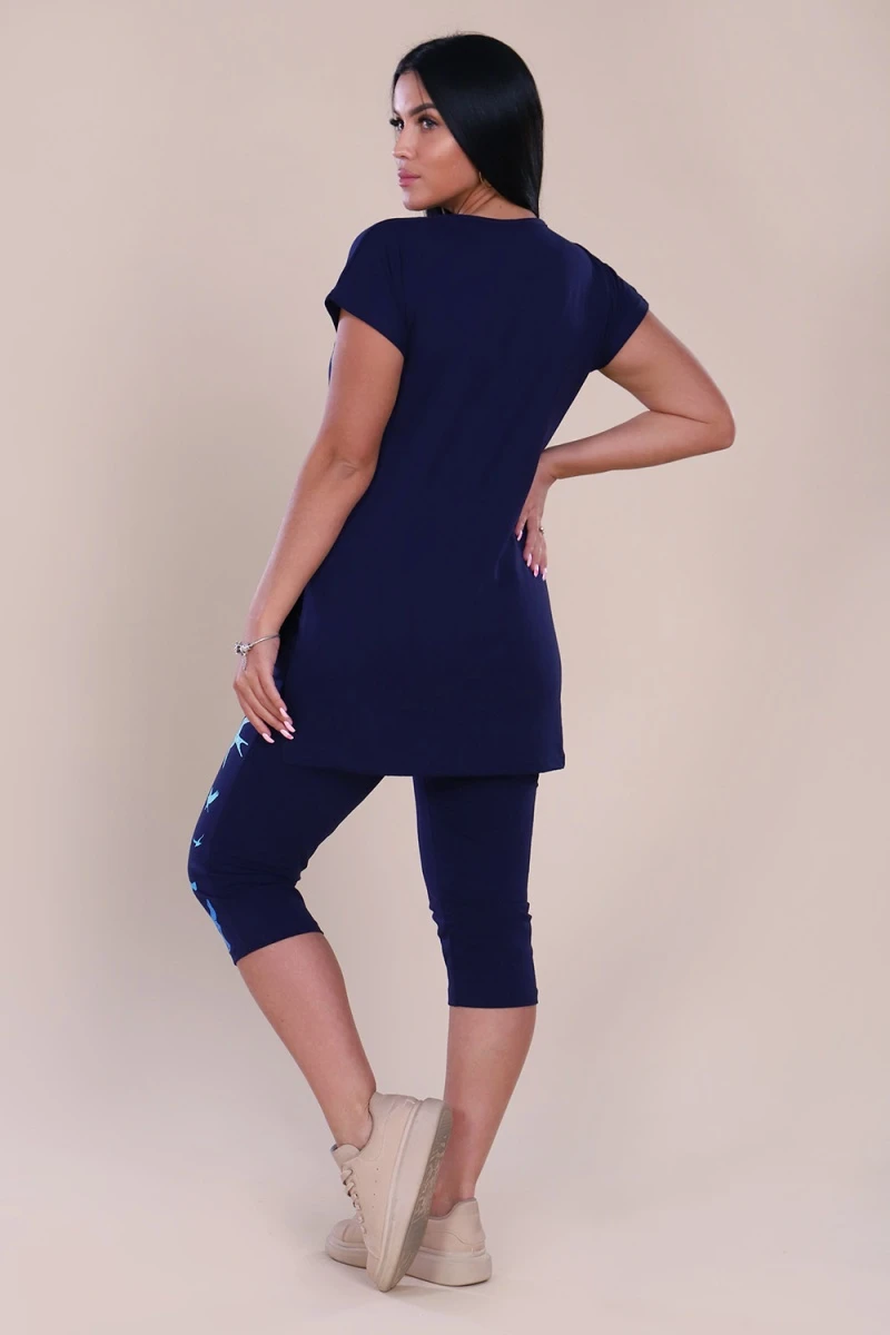 Костюм с бриджами - Пташка - 597 - т-синий