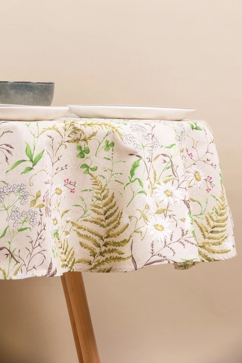 Скатерть круглая полулен "ГП" Льняное лето (145х145 см)