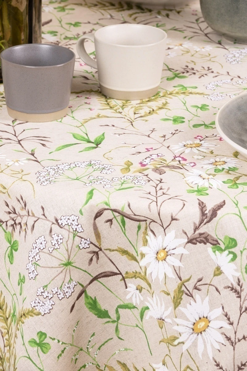 Скатерть круглая полулен "ГП" Льняное лето (145х145 см)