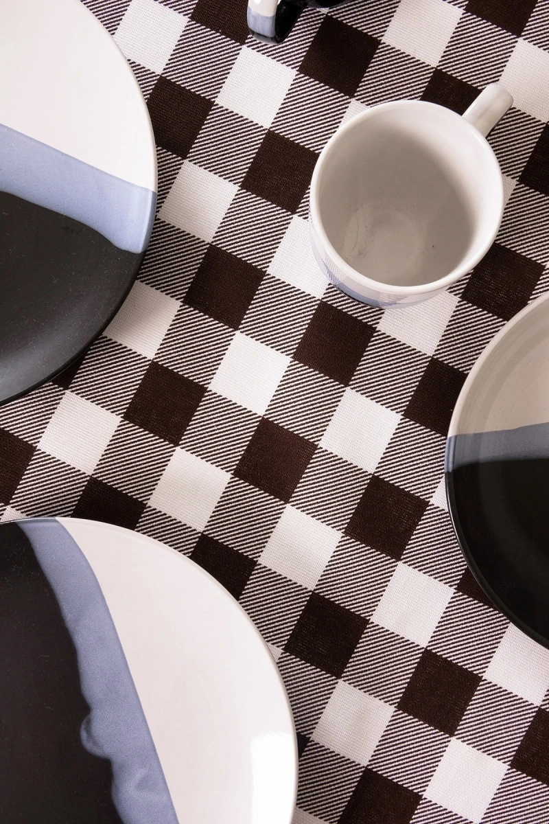 Скатерть рогожка "ГОС" Клетка-Шоколад