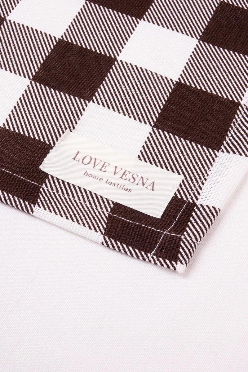 Скатерть рогожка "ГОС" Клетка-Шоколад