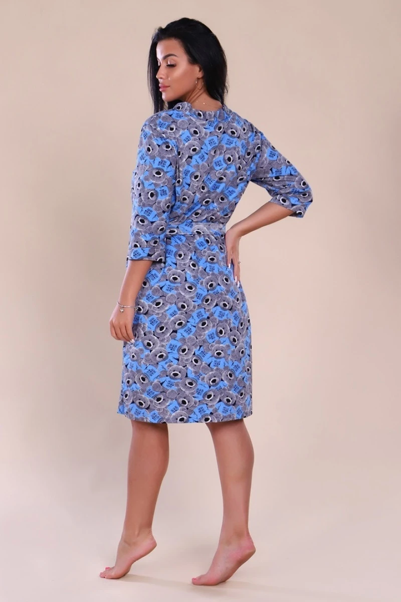 Комплект двойка (халат+сорочка) - Бантик - 919 - синий