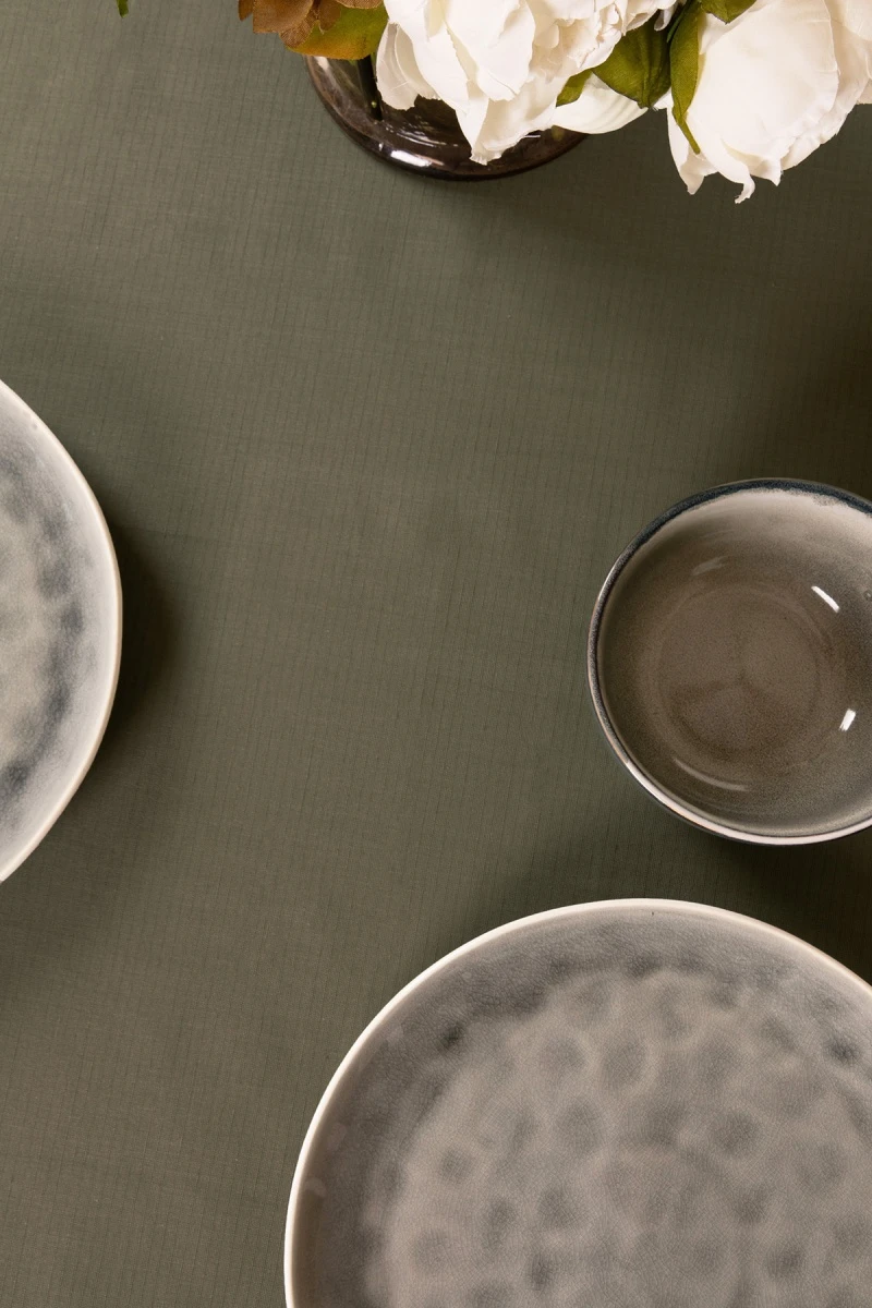 Скатерть круглая полулен "ГОС" Хаки (145х145 см)