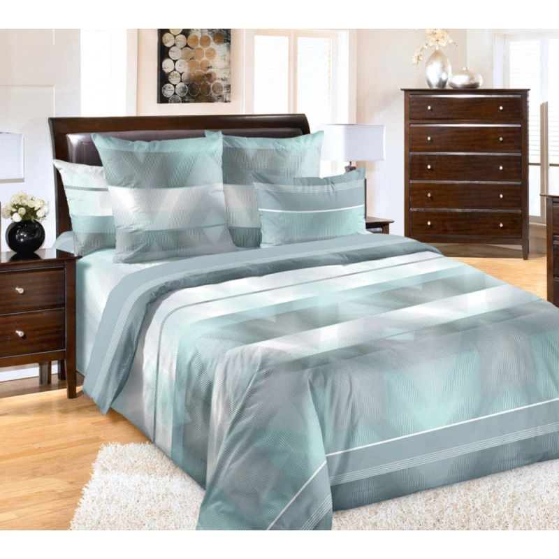 КПБ на пуговицах "ТД" перкаль "Спектр 3" р. Семейный арт. 204083 серый