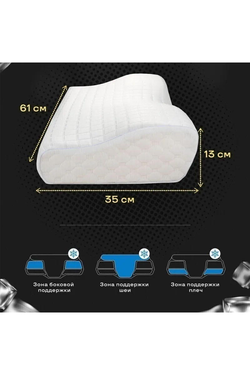 (П) Подушка анатомическая Freshness с охлаждающим трикотажем ПА ИвШвейСтандарт 