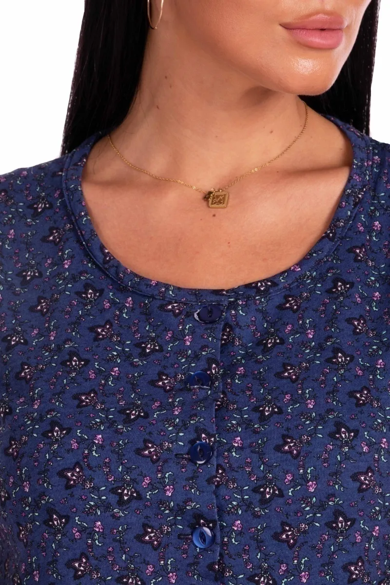 Платье с пуговицами и сборкой - Шанталь clover - синий