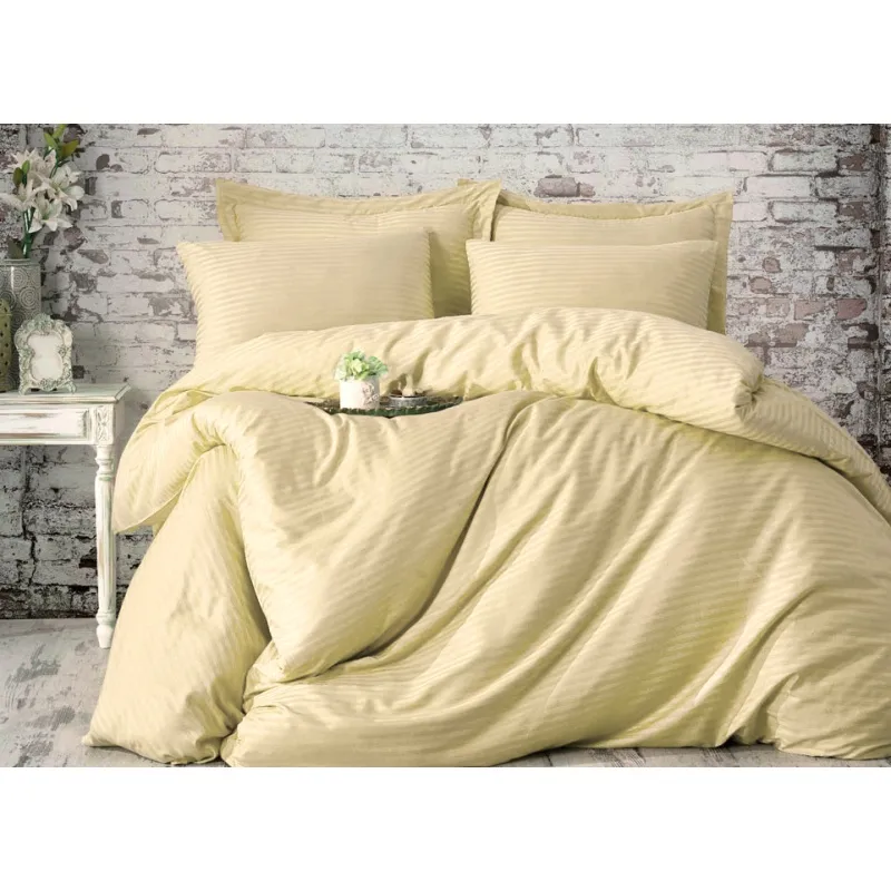 КПБ страйп-сатин "ГОС" "Бежевая пастель" р. 2.0 сп. Евро арт. 31006 (полоса 1*1 см) (240 см)