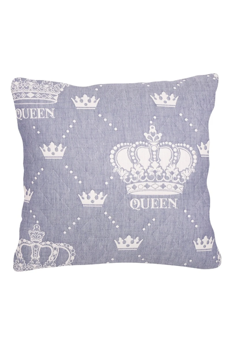 Наволочка хлопковая жаккард "Корона" серый