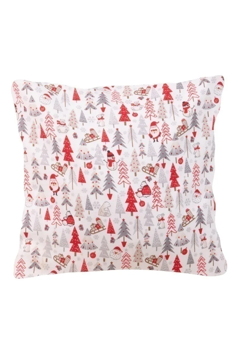 Декоративная наволочка на молнии из рогожки "ТЛ" Санта