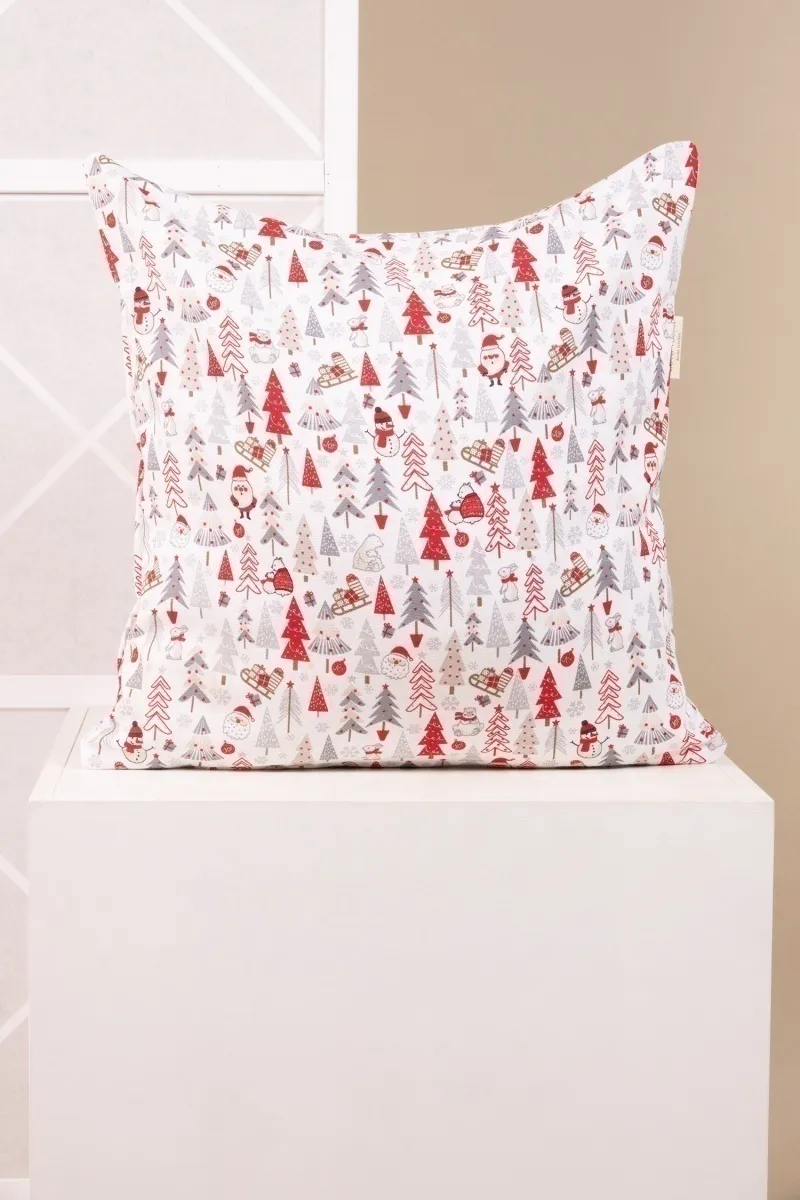 Декоративная наволочка на молнии из рогожки "ТЛ" Санта