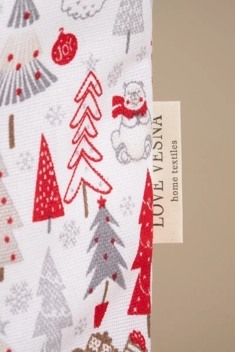 Декоративная наволочка на молнии из рогожки "ТЛ" Санта