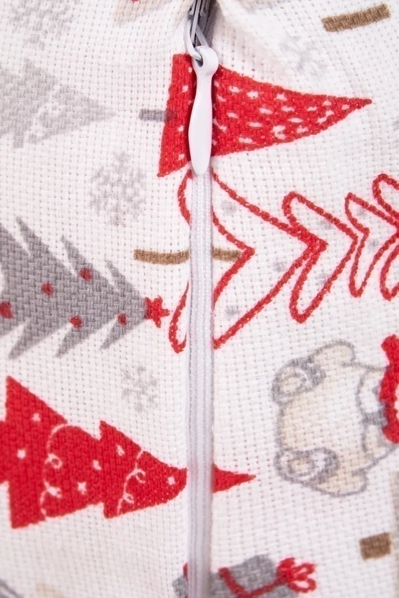 Декоративная наволочка на молнии из рогожки "ТЛ" Санта