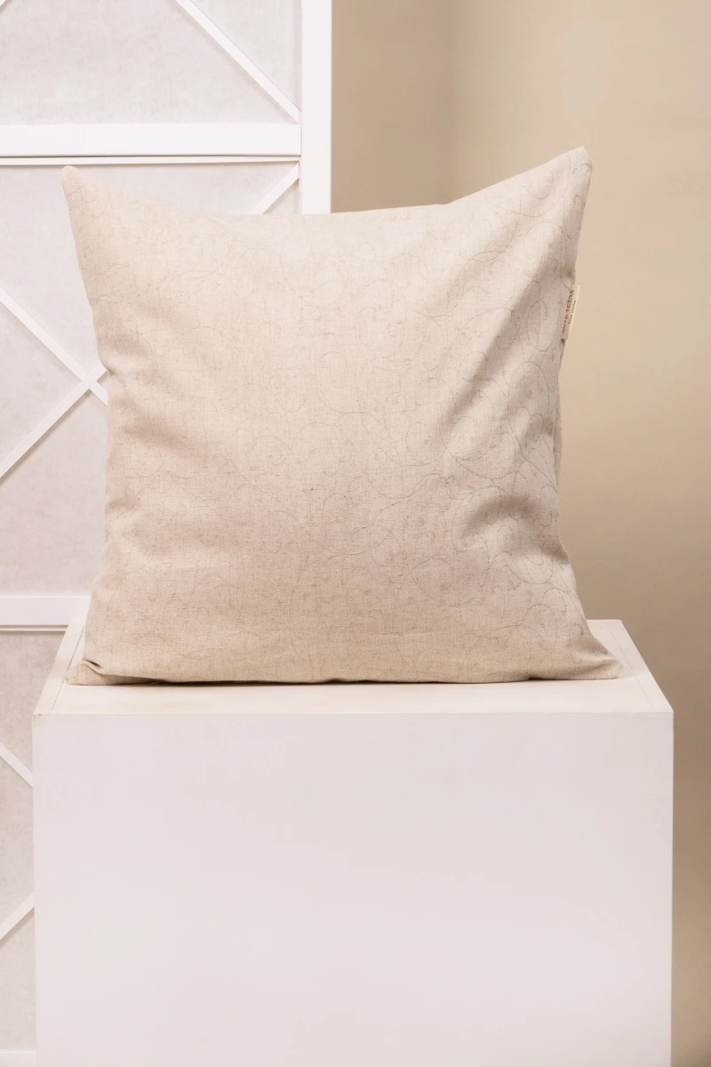 Декоративная наволочка на молнии полулен жаккард "ГП" Поэма