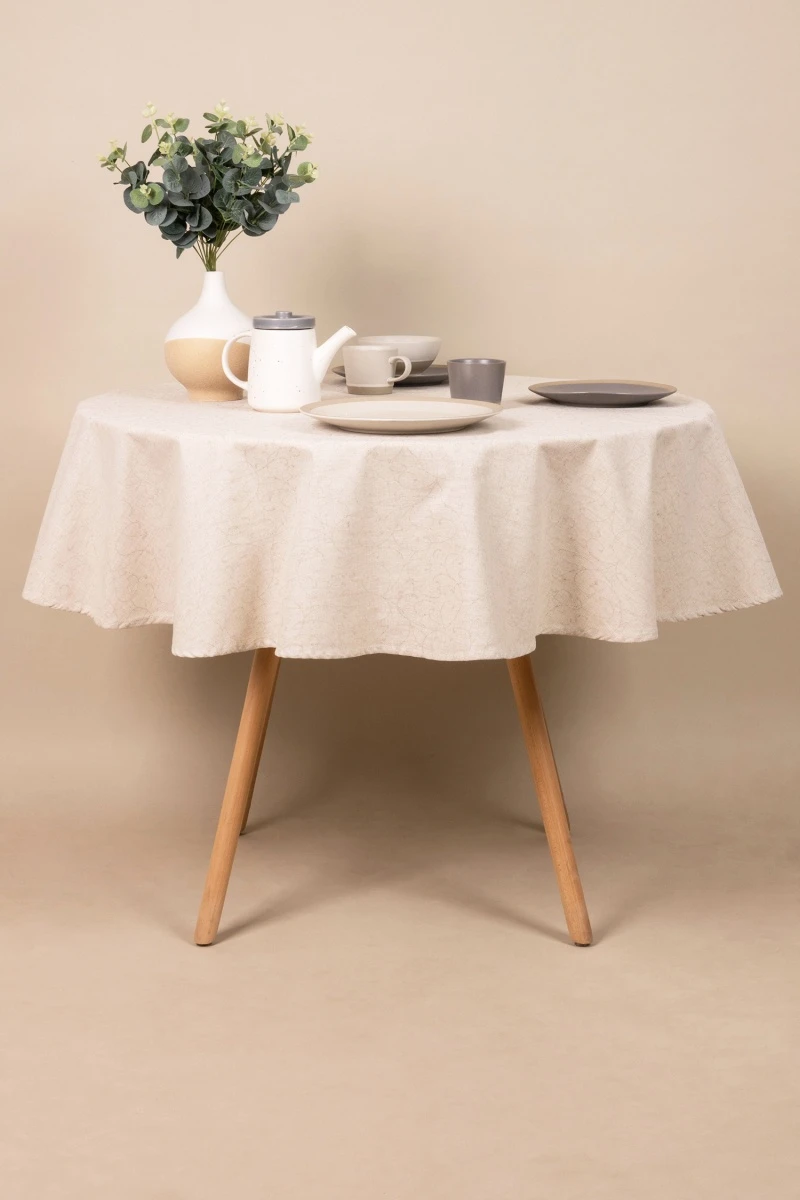 Скатерть круглая полулен жаккард "ГП" Поэма (145х145 см)