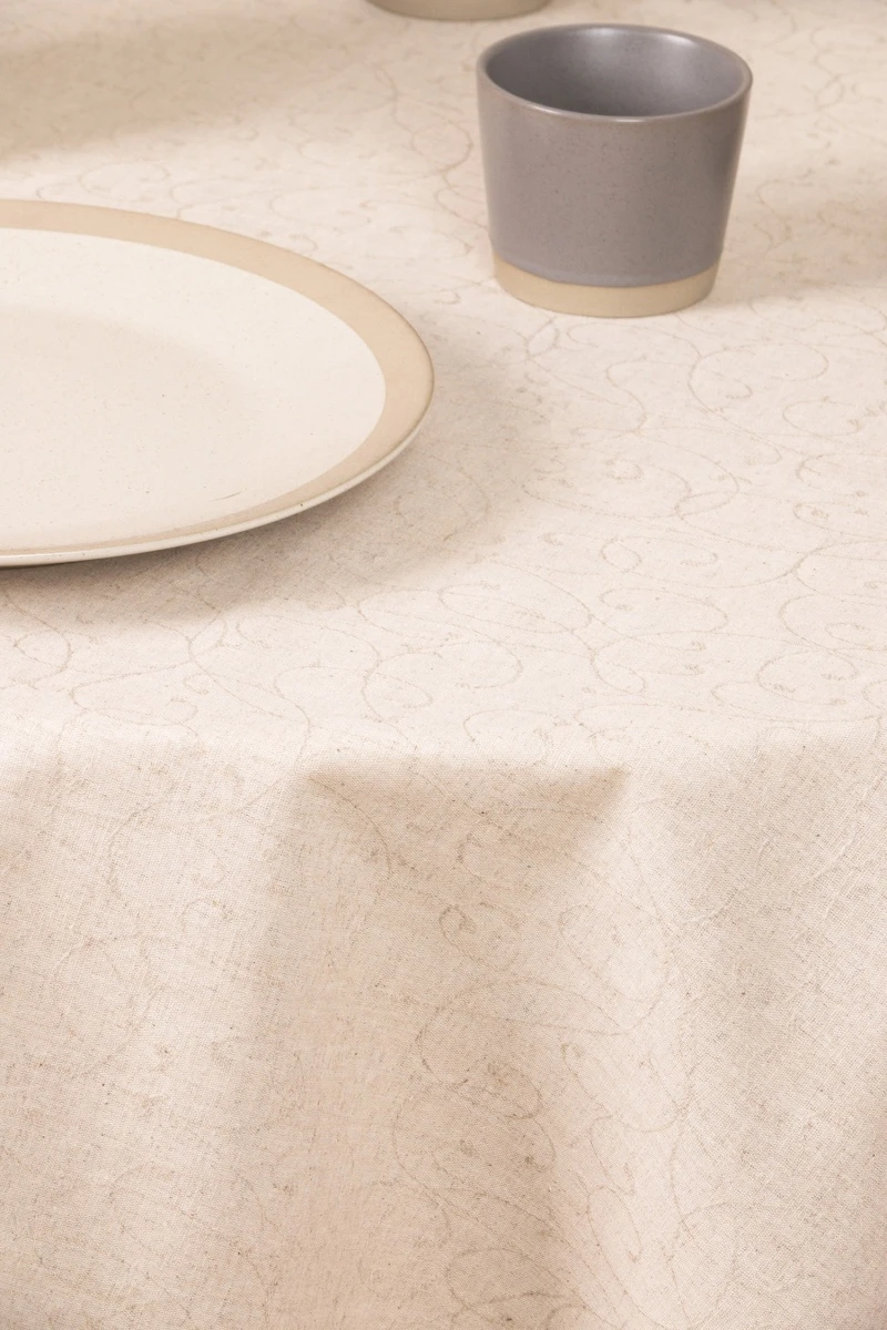 Скатерть круглая полулен жаккард "ГП" Поэма (145х145 см)