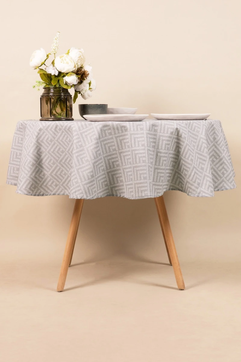 Скатерть круглая рогожка "ТТ" Купол (мокко) (145х145 см)