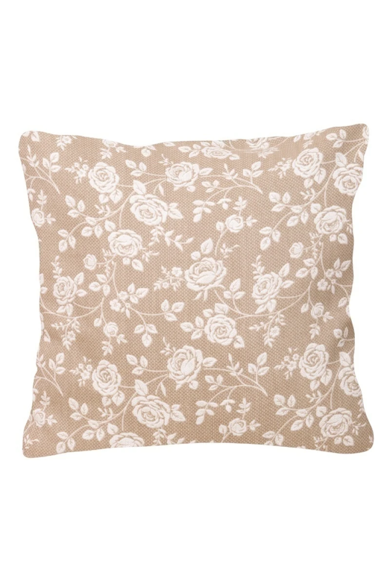 Декоративная наволочка на молнии из рогожки "ТЛ" Рози (песочный)