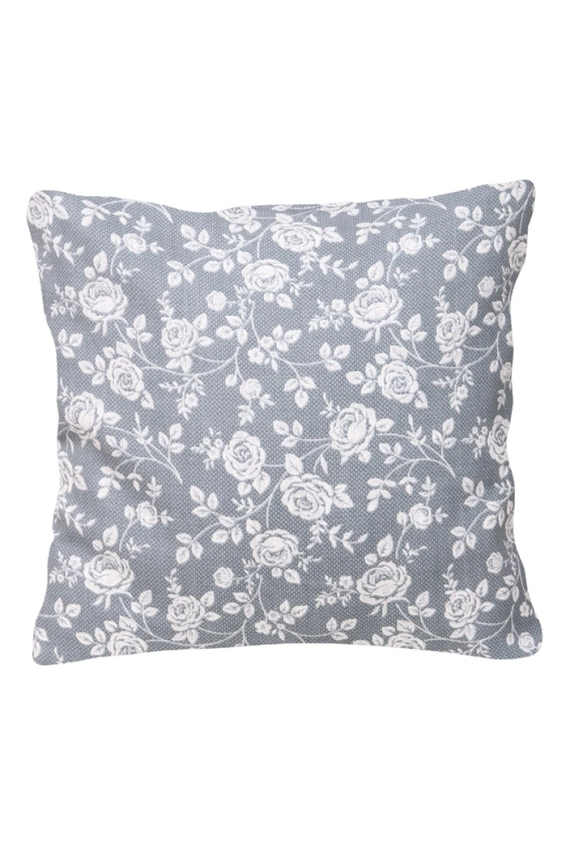 Декоративная наволочка на молнии из рогожки "ТЛ" Рози (серый)