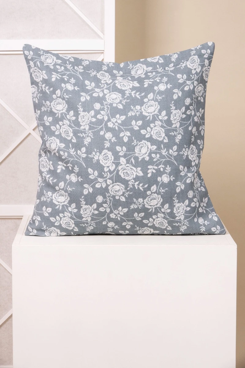 Декоративная наволочка на молнии из рогожки "ТЛ" Рози (серый)