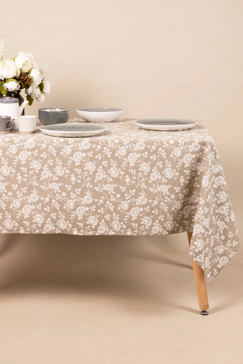 Скатерть рогожка "ТЛ" Рози (песочный)