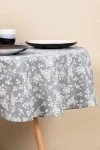 Скатерть круглая рогожка "ТЛ" Рози (серый) (145х145 см)