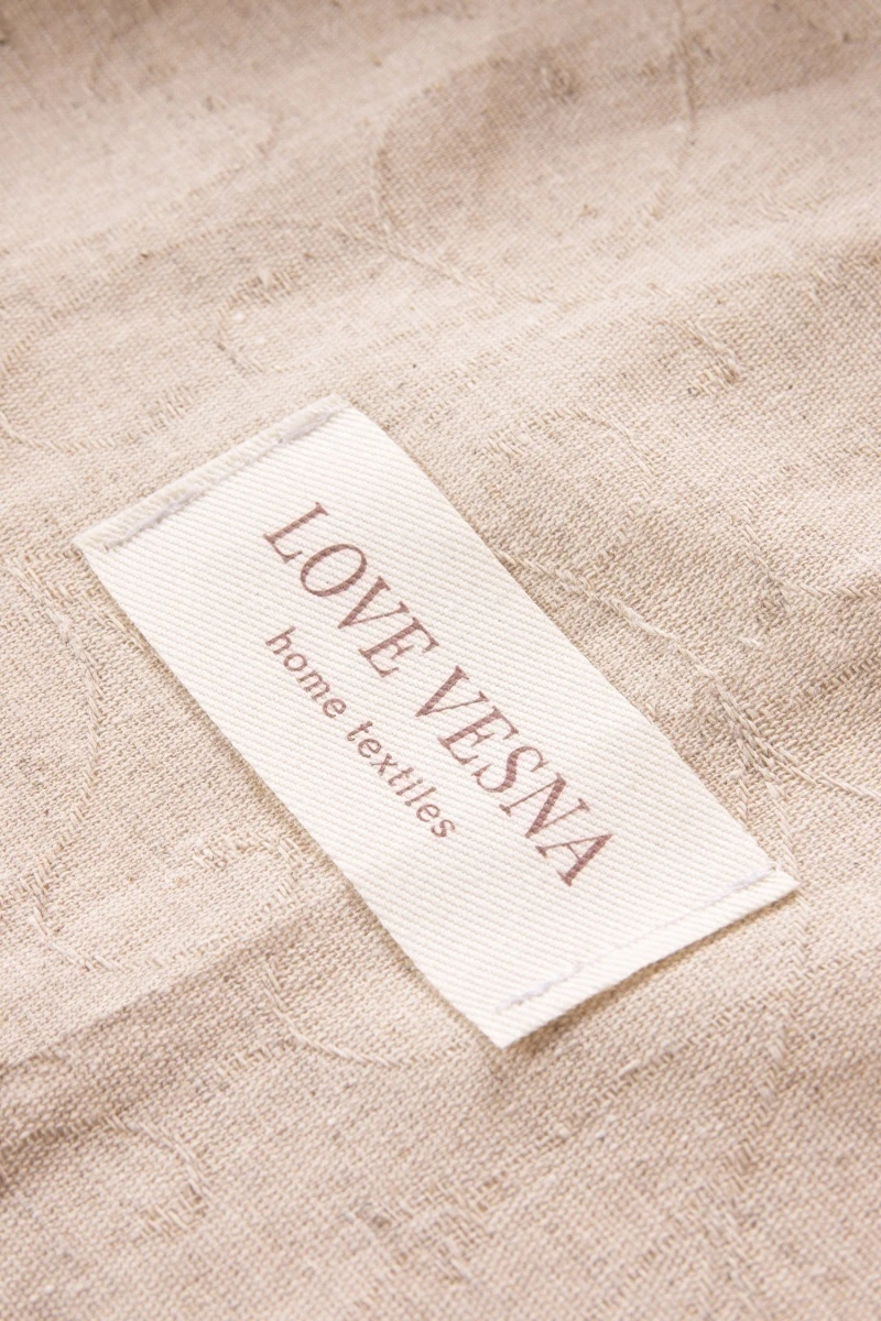 Скатерть круглая с кружевом полулен "ГП" Поэма (вид 14) (145х145 см)