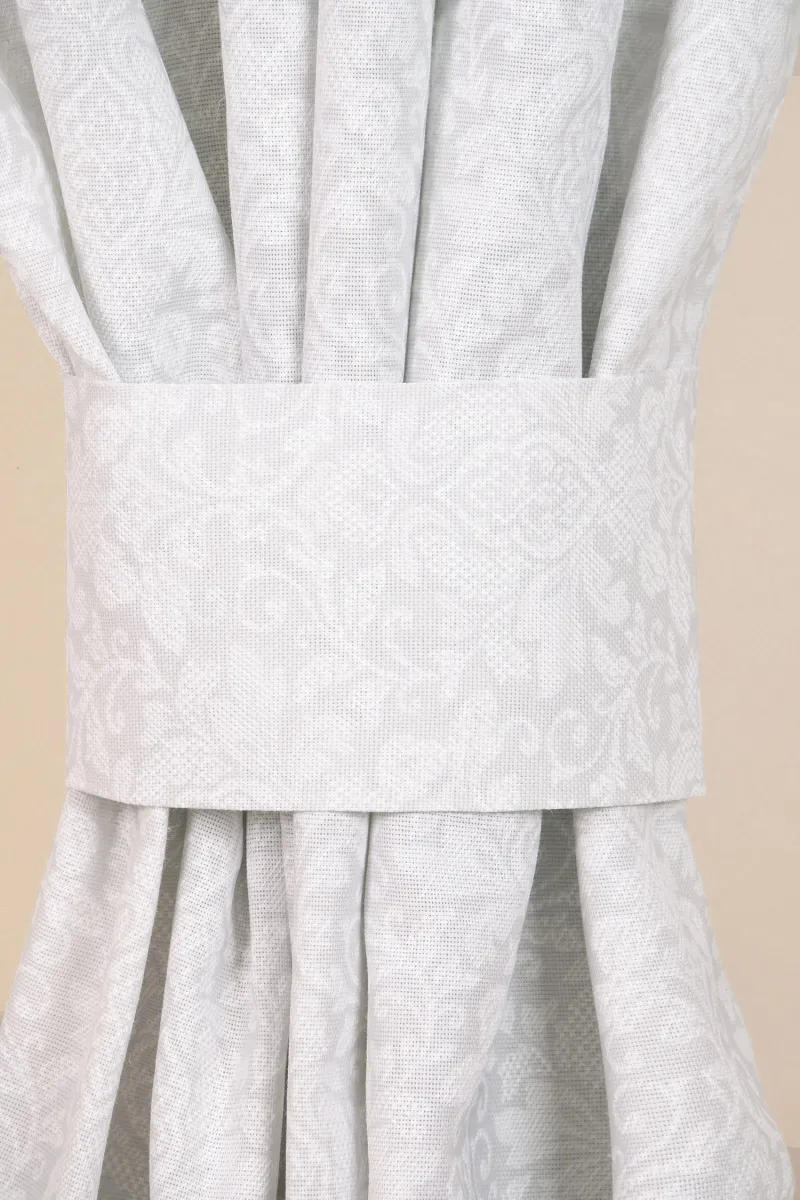 Комплект штор из рогожки "Диз" Белое кружево