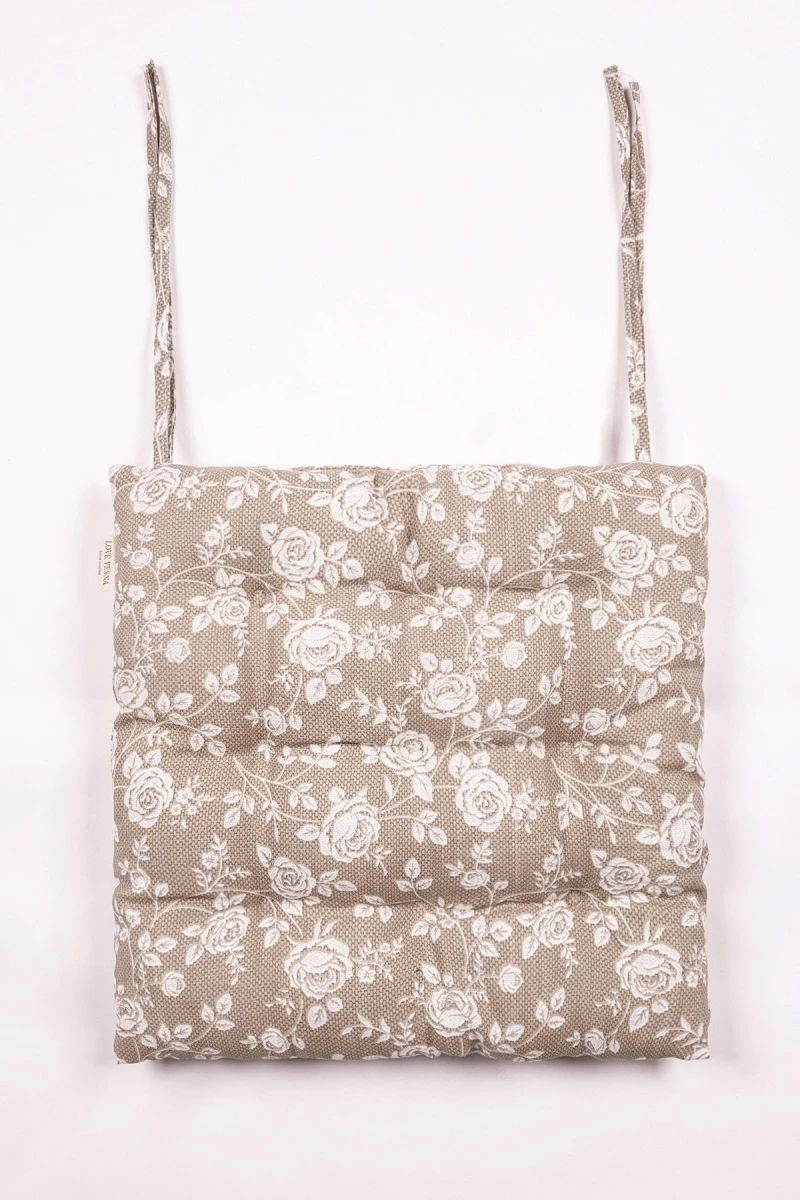 Подушка на стул из рогожки "ТЛ" Рози (песочный) арт. 10383/2 (М-9)