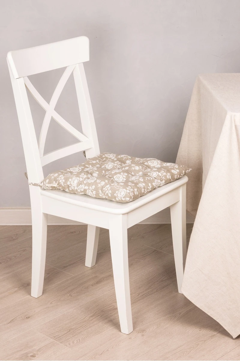Подушка на стул из рогожки "ТЛ" Рози (песочный) арт. 10383/2 (М-9)