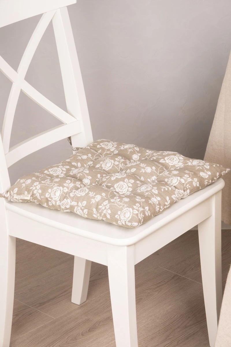Подушка на стул из рогожки "ТЛ" Рози (песочный) арт. 10383/2 (М-9)