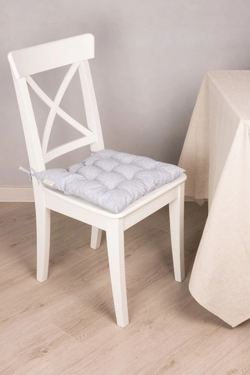 Подушка на стул из рогожки "Диз" Штрихи графита арт. 10962/2 (М-9)