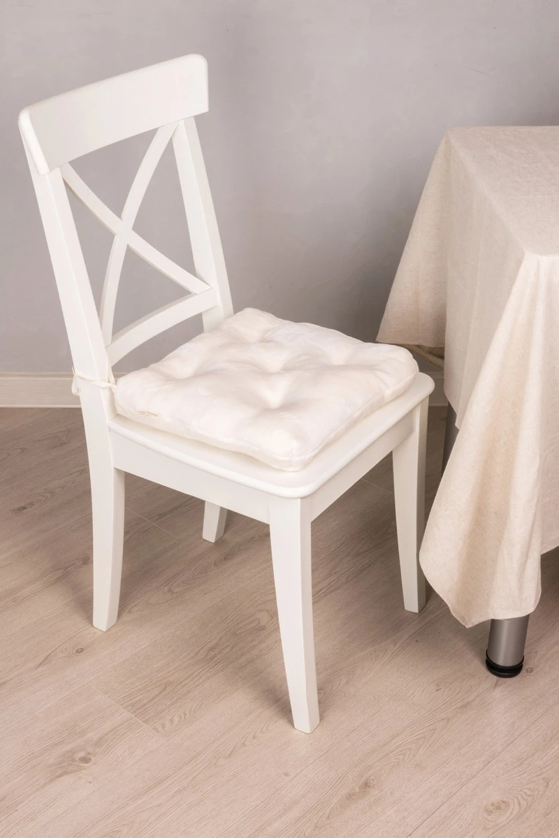 Подушка на стул из плюша Молочная арт. 007-ODN (М-5)