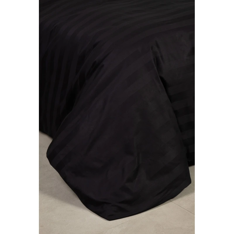 КПБ страйп-сатин ГОСТ 140г/м "Черный" р. Евро-Мини (полоса 3х3 см) (240 см)