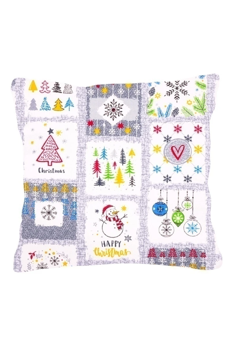 Декоративная наволочка на молнии из рогожки "Диз" Маленькая елочка