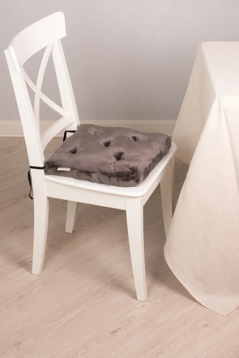 Подушка на стул из плюша Кофейная арт. 004-ODN (М-5)