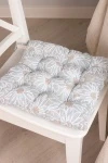 Подушка на стул из рогожки "Диз" Ромашки (серый) (М-9)