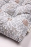 Подушка на стул из рогожки "Диз" Ромашки (серый) (М-9)