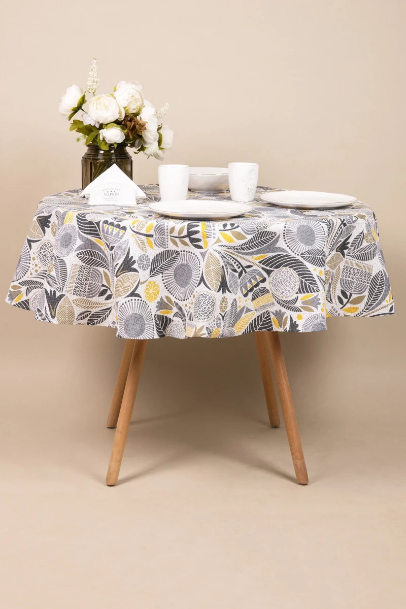 Скатерть круглая рогожка "Диз" Талавера (145х145)