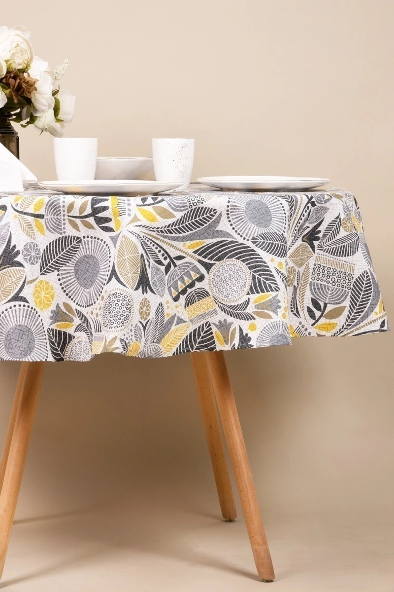 Скатерть круглая рогожка "Диз" Талавера (145х145)