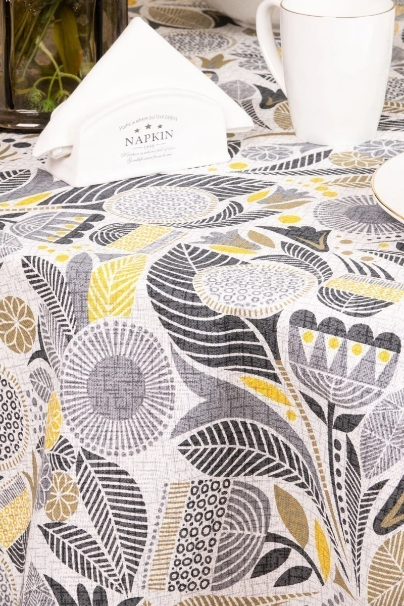 Скатерть круглая рогожка "Диз" Талавера (145х145)