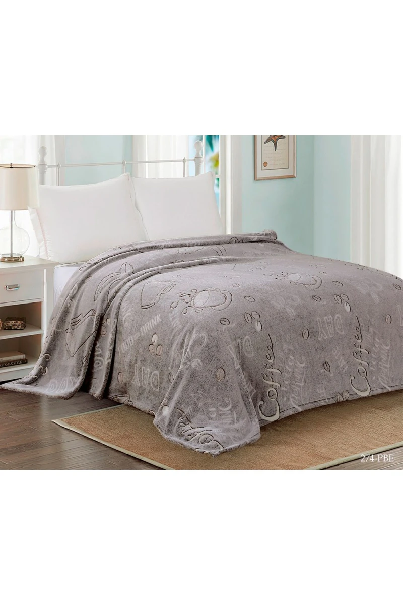 Покрывало плюш велюр 274-PBE Кофейное наслаждение (190 г)