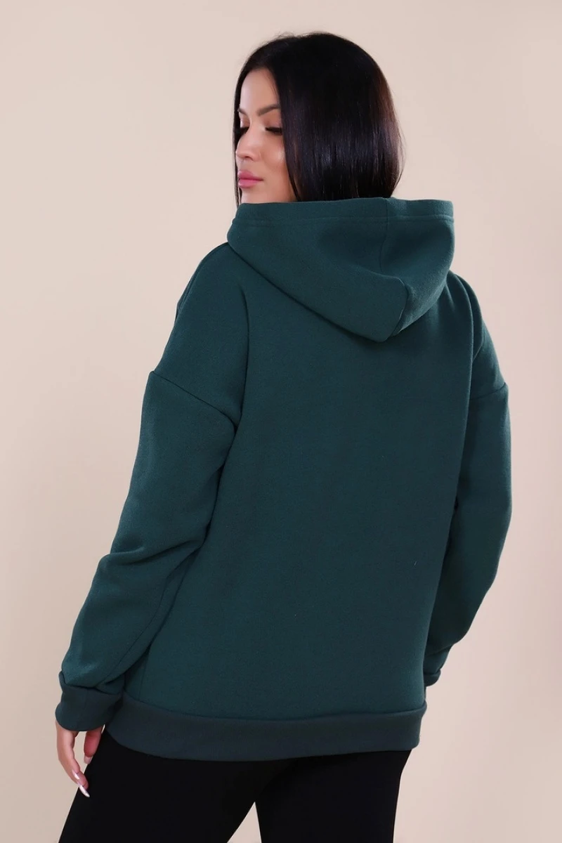 Худи-oversize с начесом - HeiZe - 449 - изумруд