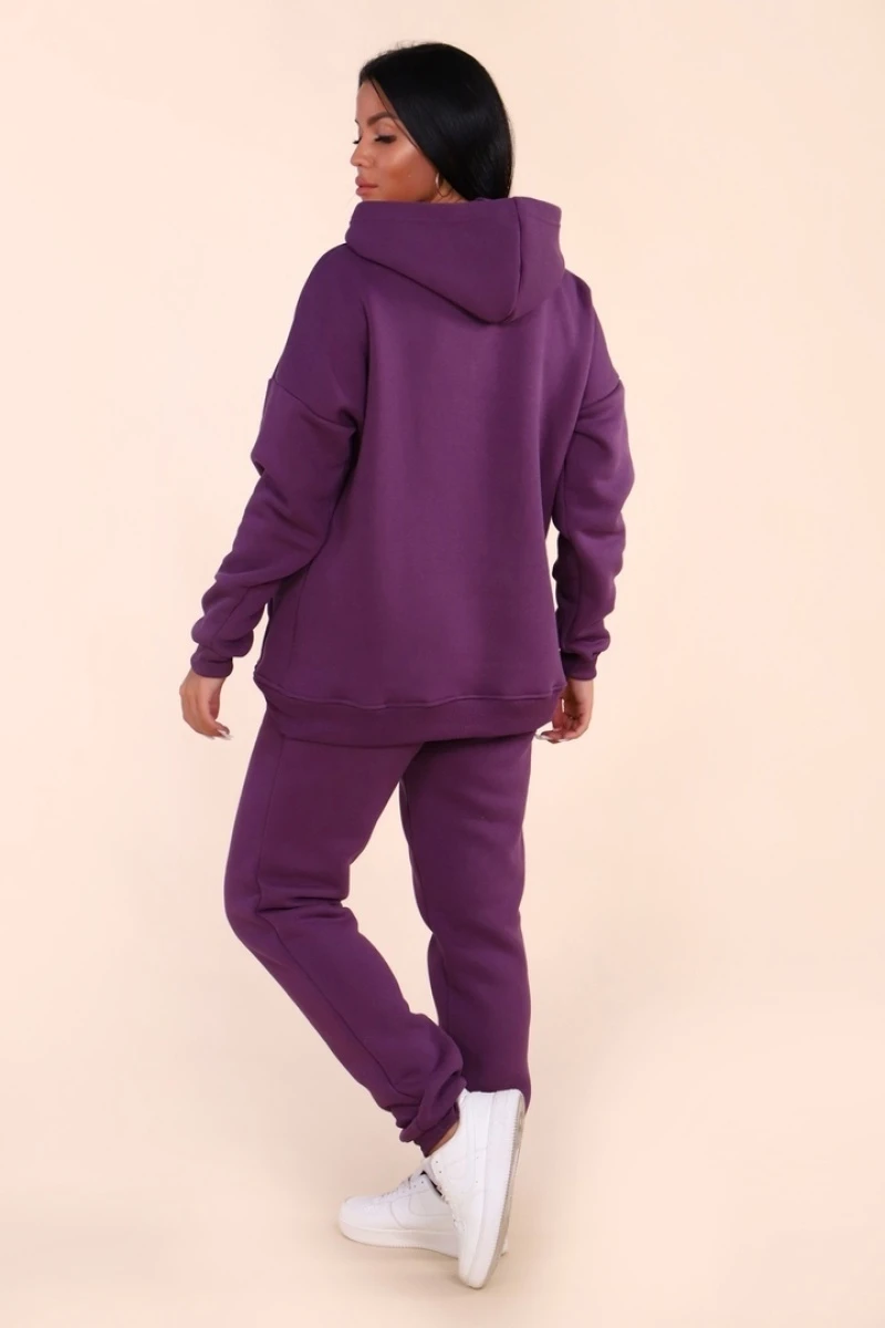 Костюм с начесом стиль oversize - XXI - 399 - ежевичный