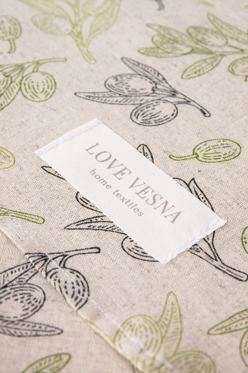 Скатерть круглая полулен "ГОС" Оливковая ветвь (145х145 см)