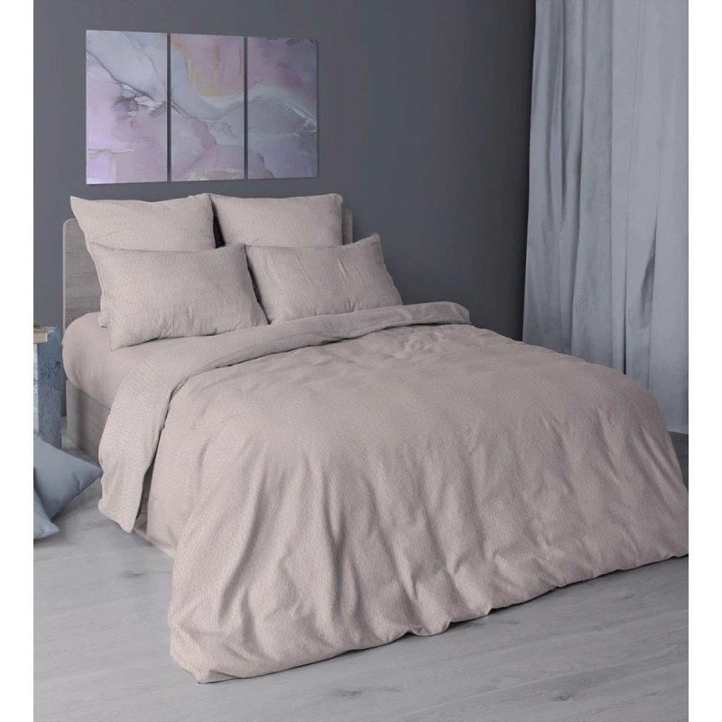 КПБ на пуговицах бязь Премиум ГОСТ "ХБК" 140г/м "Терраццо" розовая дымка р. Евро арт. 7145-2